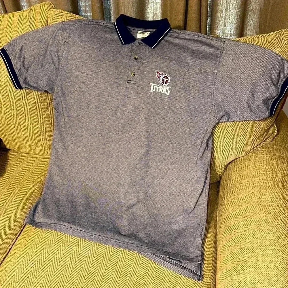 Men’s Tennessee Titans football blue polo shirt size 2XL Dynasty brand
